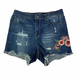 COPY - Wax Jean Distressed Embroidered High-Rise …